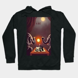 Elephants Playing Chess Hoodie